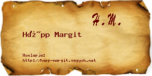 Hápp Margit névjegykártya